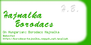 hajnalka borodacs business card